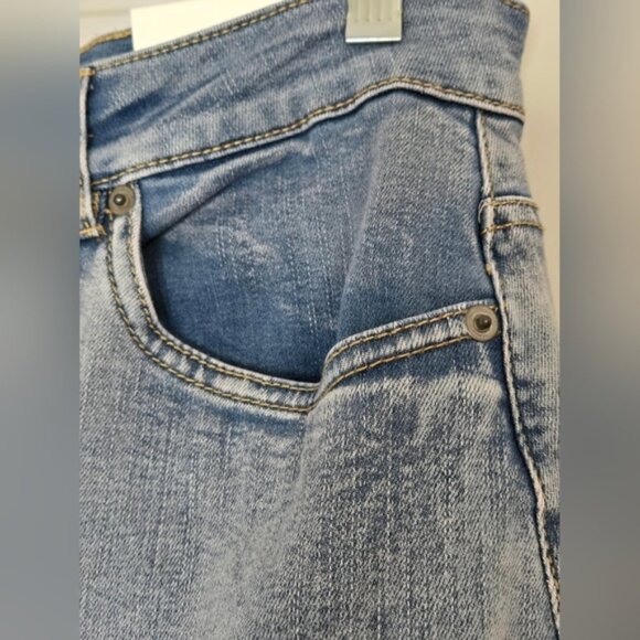 NWT Jeanology Long Maxi Slit Faded Denim Sexy Skirt Size L Spring Stretch Boho - Picture 9 of 11